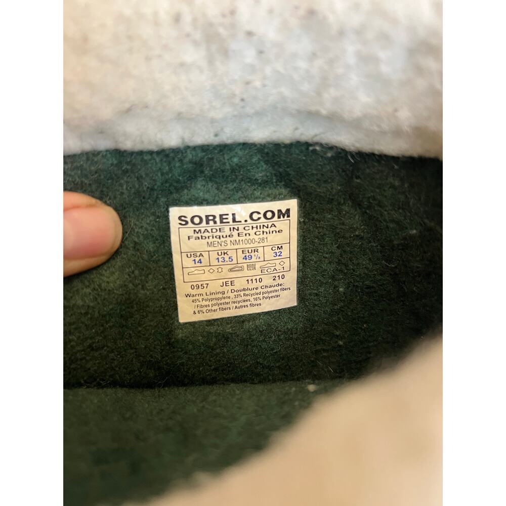 Sorel mens caribou EUC size 14 winter snow boots insulated waterproof leather - Picture 4 of 6